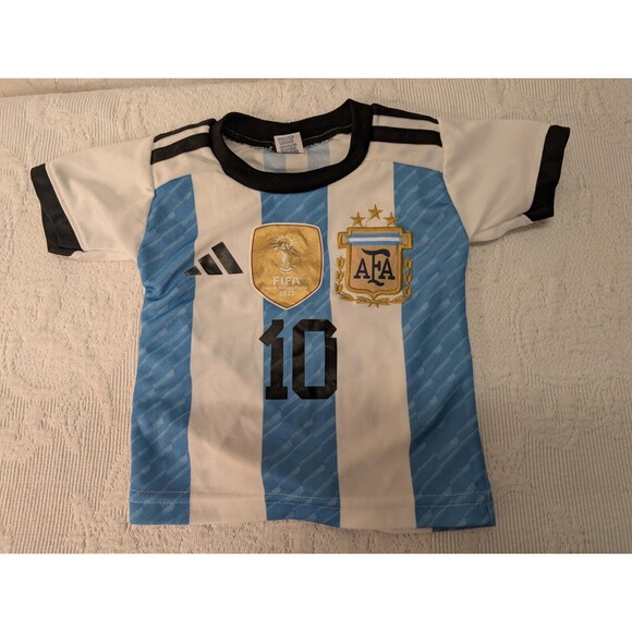 Adidas T 1 Toddler 2022 Fifa World Champions Messi  #10 Jersey Embroidered Patch - Picture 1 of 8